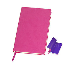 Бизнес-блокнот "Funky" А5, розовый с фиолетовым  форзацем,  мягкая обложка, в линейку, Розовый, -, 21209 10 11