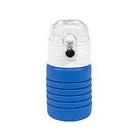 Бутылка для воды складная с карабином SPRING, 550/250 мл, силикон, Синий, -, 29800 24
