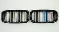 Решетка радиатора на X6 (F16) 2014-19 тюнинг ноздри дизайн X6M (Черный глянец+M Color)