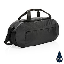 Спортивная сумка Impact из RPET AWARE™, черный, Длина 58 см., ширина 19 см., высота 26,5 см., P707.141