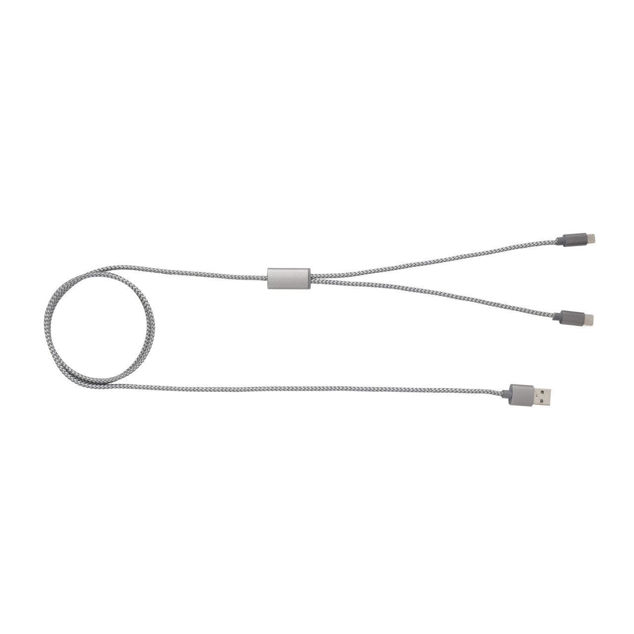 Плетеный кабель 3-в-1, серый; , , высота 124 см., диаметр 0,5 см., P302.232 - фото 6 - id-p69074239