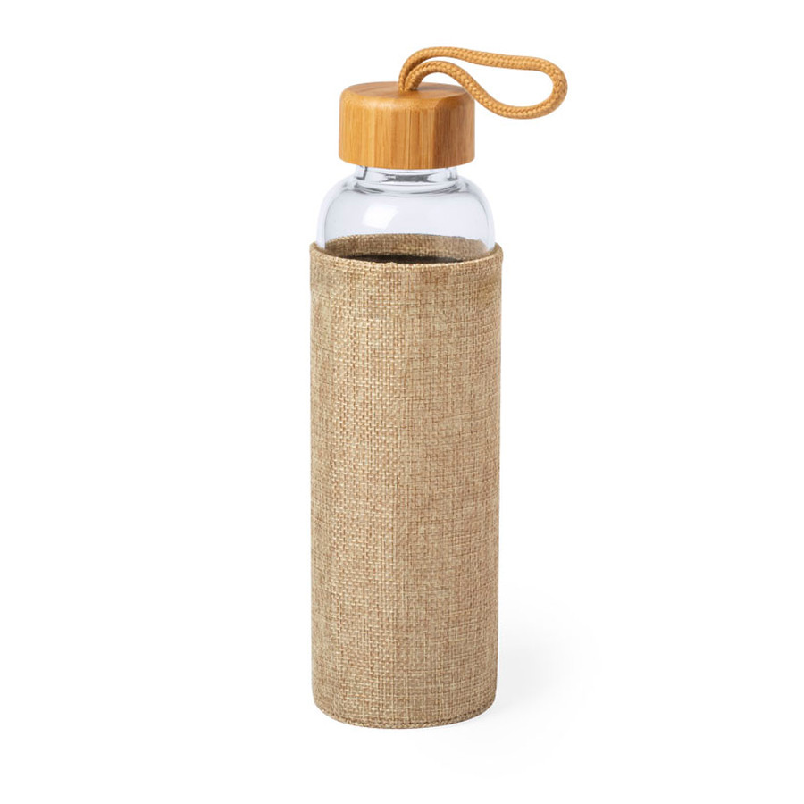 Бутылка для воды KASFOL, стекло, бамбук, 500 мл, бежевый, , 346581 - фото 1 - id-p83212348