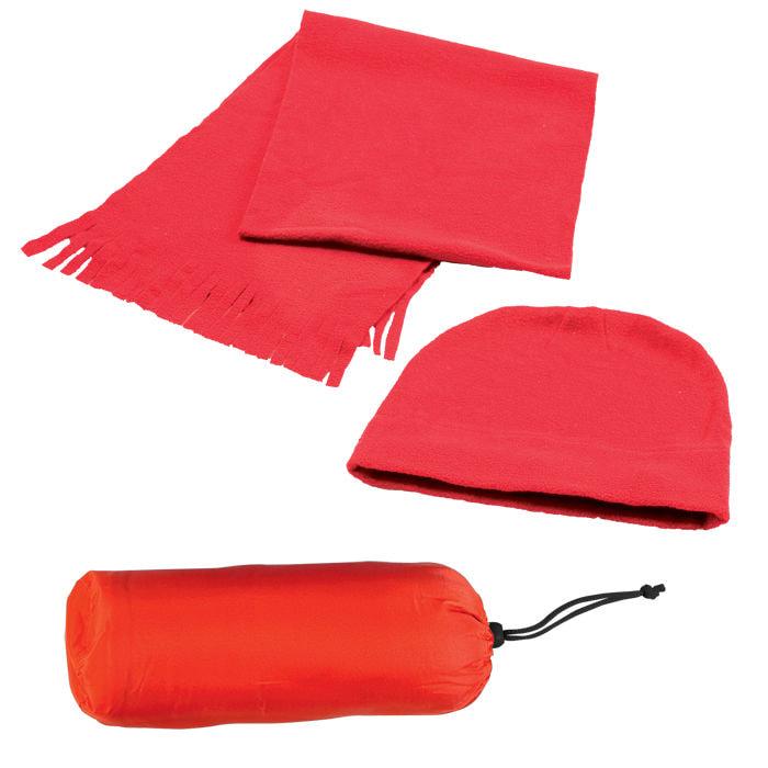 Флисовый набор WINTER шапка и шарф в чехле, Красный, -, 343212 08