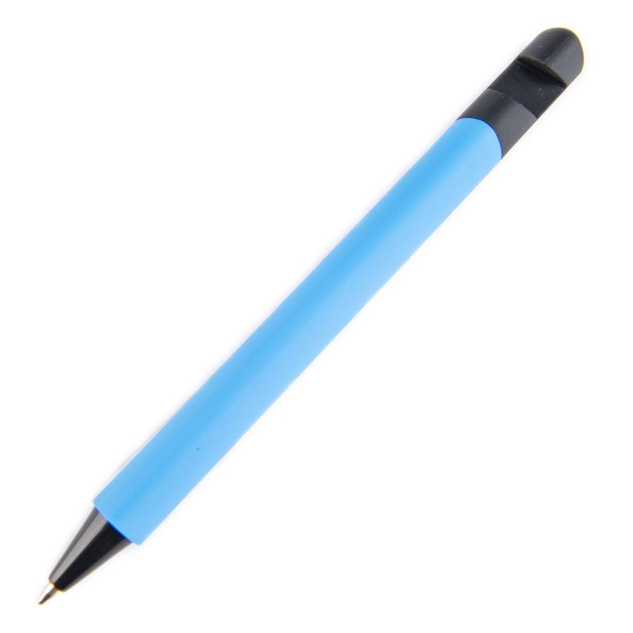 N5 soft, ручка шариковая, голубой/черный, пластик,soft-touch, подставка для смартфона, Голубой, -, 27201 22 - фото 1 - id-p90192186