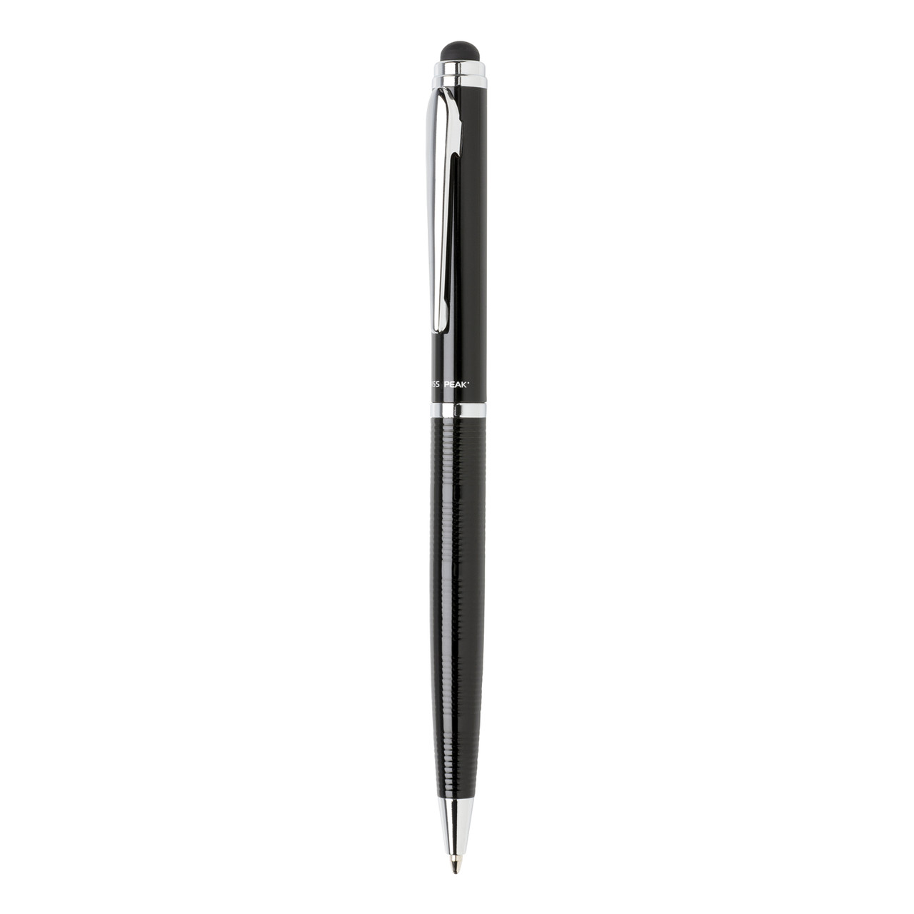 Ручка-стилус Swiss Peak, черный; серебряный, Длина 2,6 см., ширина 2,6 см., высота 14 см., диаметр 1,1 см.,