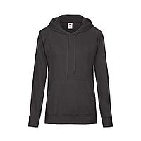 Толстовка женская без начеса LIGHTWEIGH HOODED SWEAT 240, Черный, L, 621480.36 L