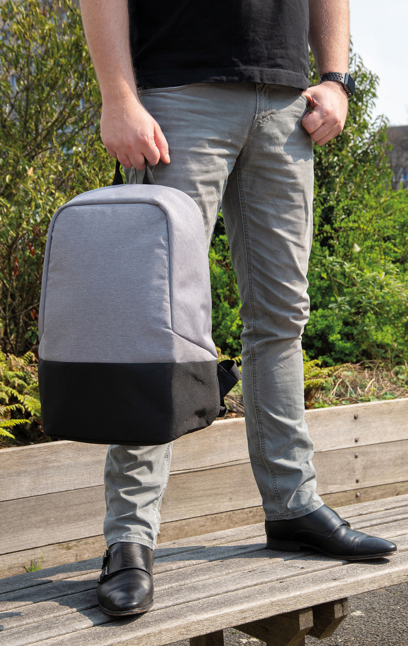 Стандартный антикражный рюкзак, без ПВХ, серый; черный, Длина 35 см., ширина 13 см., высота 45 см., диаметр 0 - фото 9 - id-p69072806