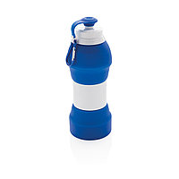 Складная силиконовая спортивная бутылка, 580 мл, синий, , высота 21,8 см., диаметр 7,7 см., P436.355