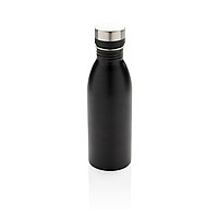 Бутылка для воды Deluxe из нержавеющей стали, 500 мл, черный; , , высота 21,5 см., диаметр 6,6 см., P436.411
