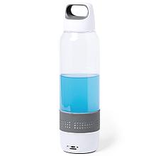 Бутылка для воды "PADOW" серая с bluetooth колонкой, 500 мл, пластик, серый, , 345819