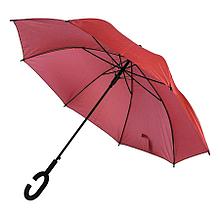 Зонт-трость HALRUM, пластиковая ручка, полуавтомат, Красный, -, 345706 08