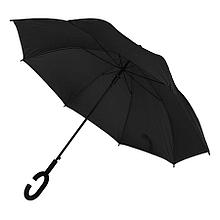 Зонт-трость HALRUM, пластиковая ручка, полуавтомат, Черный, -, 345706 35