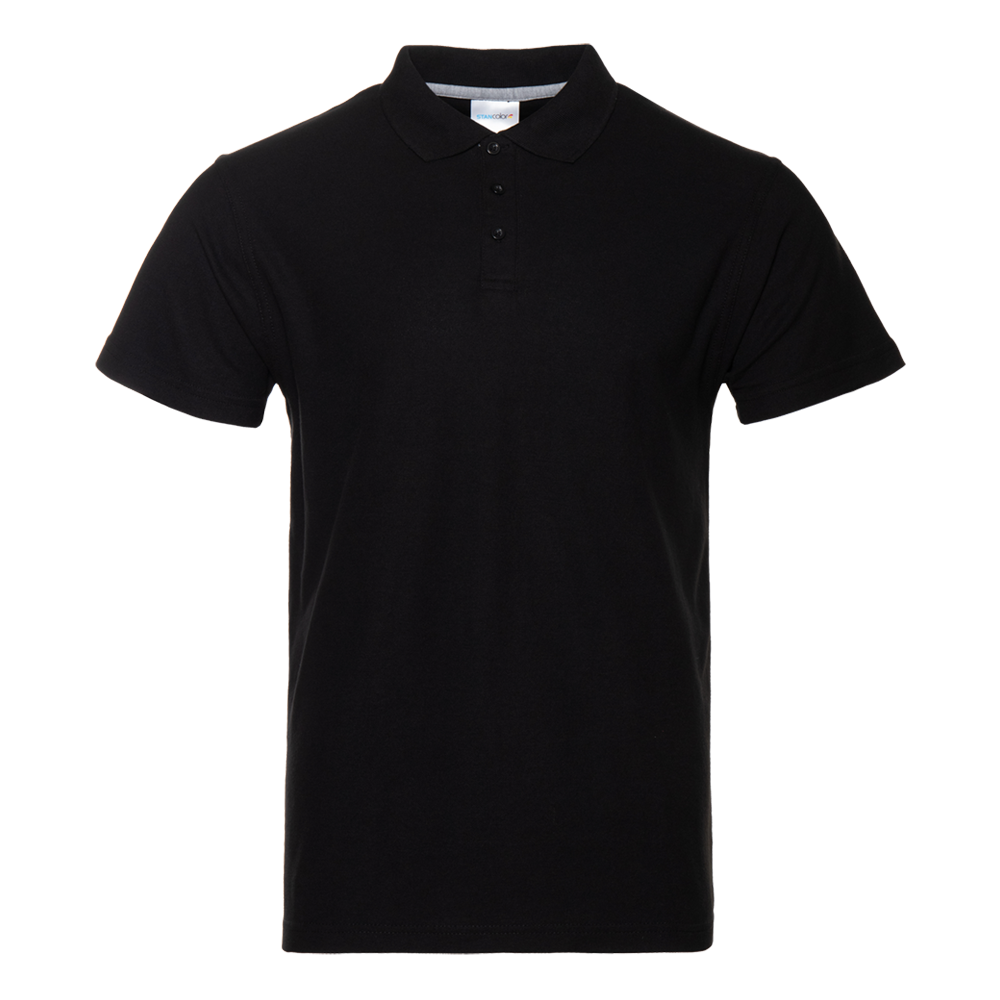 Рубашка поло мужская  STAN хлопок/полиэстер 185, 04, Чёрный (20) (44/XS)