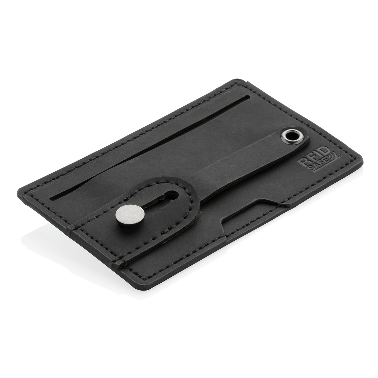 Картхолдер c RFID защитой для телефона 3-в-1, черный; , Длина 10,2 см., ширина 6,3 см., высота 0,3 см., - фото 1 - id-p69072892