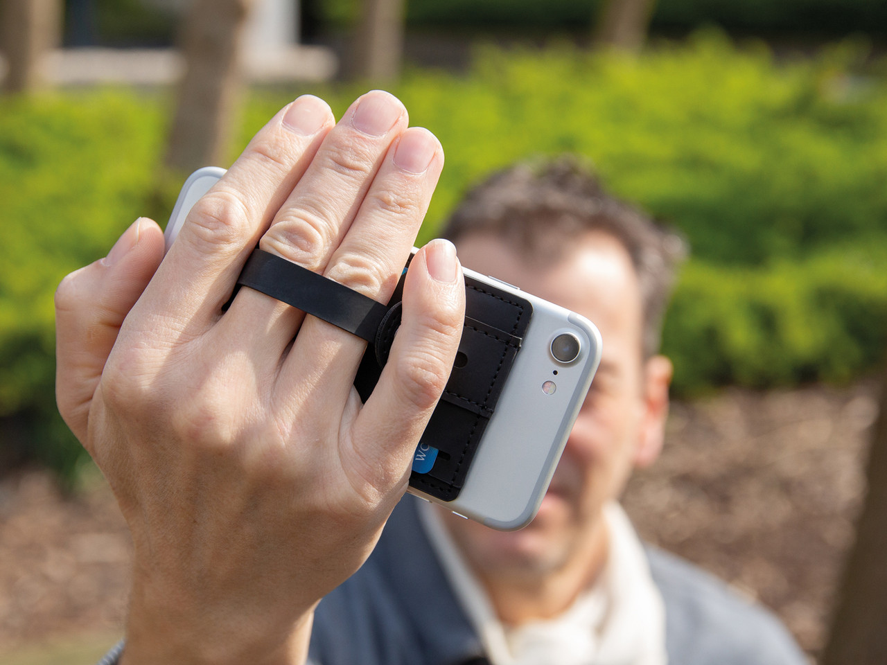 Картхолдер c RFID защитой для телефона 3-в-1, черный; , Длина 10,2 см., ширина 6,3 см., высота 0,3 см., - фото 8 - id-p69072892