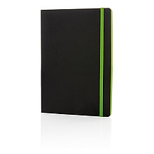 Блокнот Deluxe с цветным срезом в мягкой обложке, A5, зеленый, Длина 14,8 см., ширина 21 см., высота 1,1 см.,