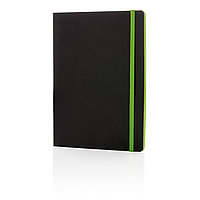 Блокнот Deluxe с цветным срезом в мягкой обложке, A5, зеленый; , Длина 14,8 см., ширина 21 см., высота 1 см.,