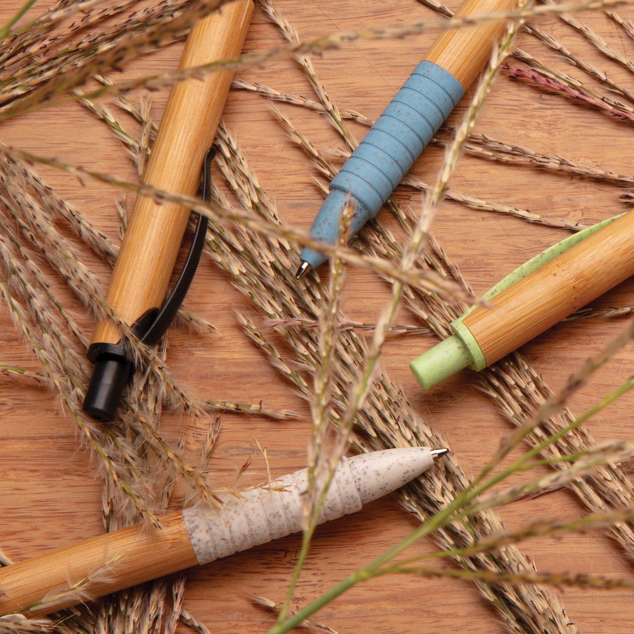 Ручка из бамбука и пшеничной соломы, синий; , , высота 14,2 см., диаметр 1,1 см., P610.535 - фото 6 - id-p69236656