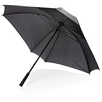 Механический квадратный зонт XL с местом для логотипа, 27", черный, , высота 92 см., диаметр 102 см., P850.351