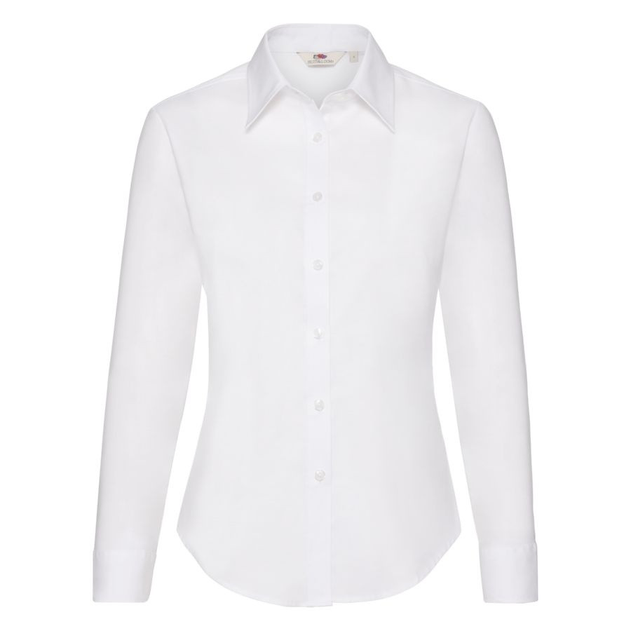 Рубашка женская LONG SLEEVE OXFORD SHIRT LADY-FIT 130, Белый, L, 650020.30 L - фото 1 - id-p68987428