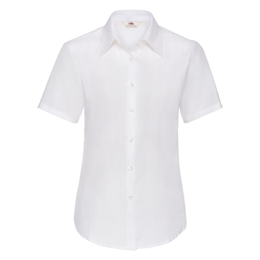 Рубашка женская SHORT SLEEVE OXFORD SHIRT LADY-FIT 130, Белый, XS, 650000.30 XS - фото 1 - id-p68987430