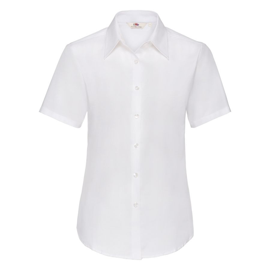 Рубашка женская SHORT SLEEVE OXFORD SHIRT LADY-FIT 130, Белый, S, 650000.30 S