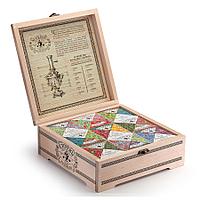Подарочный набор с логотипом Сугревъ в деревянной коробке, коллекция из 9 чаёв, разные цвета, , 90003