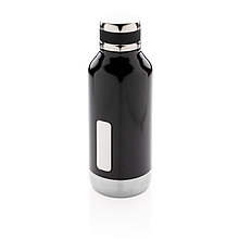 Герметичная вакуумная бутылка с шильдиком, черный, , высота 20,3 см., диаметр 7,5 см., P436.671
