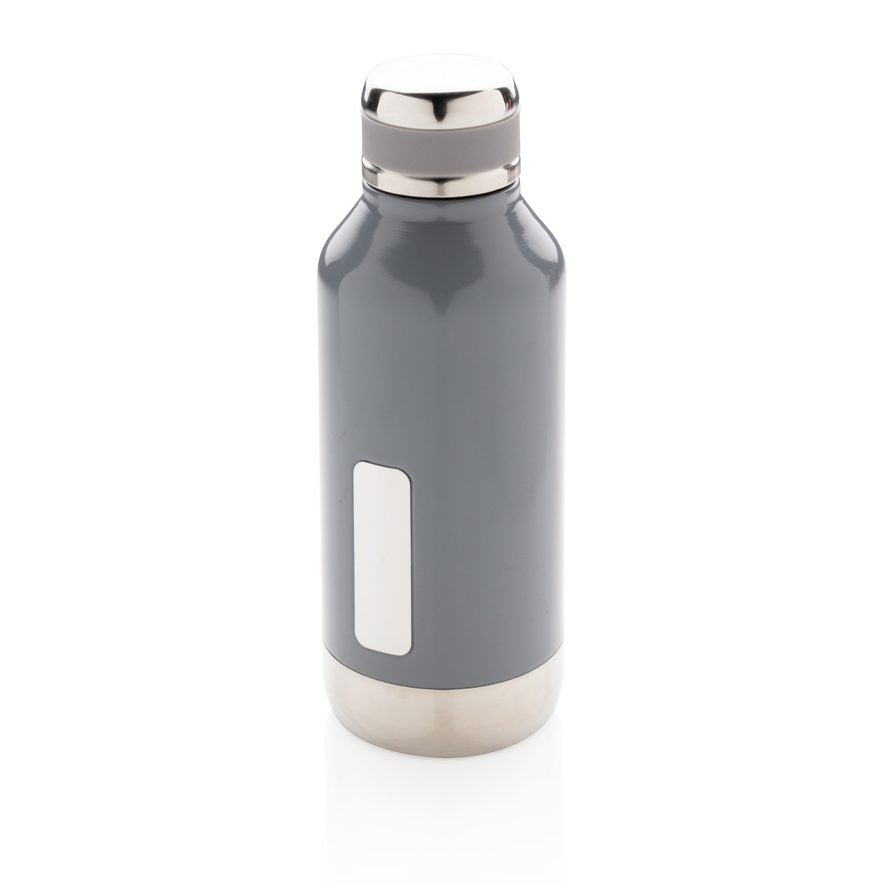 Герметичная вакуумная бутылка с шильдиком, серый; , , высота 20,3 см., диаметр 7,5 см., P436.672