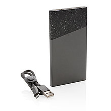 Карманный внешний аккумулятор Swiss Peak, 5000 mAh, черный, Длина 12,3 см., ширина 6,6 см., высота 1 см.,