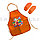 Детский фартук для творчества с манжетами с передними карманами Фея оранжевый, фото 3