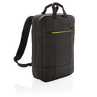 Рюкзак Soho business из RPET (без содержания ПВХ) 15", черный; зеленый, Длина 29 см., ширина 10 см., высота 41