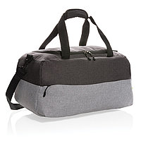 Двухцветная дорожная сумка с RFID из RPET, серый; , Длина 48 см., ширина 24 см., высота 25 см., диаметр 0 см.,
