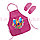 Детский фартук для творчества с манжетами с передними карманами Винкс Блум розовый, фото 3