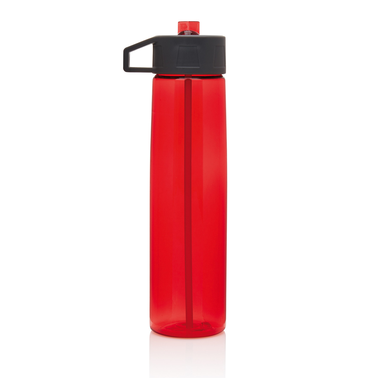 Бутылка для воды Tritan с трубочкой, 750 мл, красный; серый, , высота 25,8 см., диаметр 6,7 см., P436.304 - фото 4 - id-p69073168