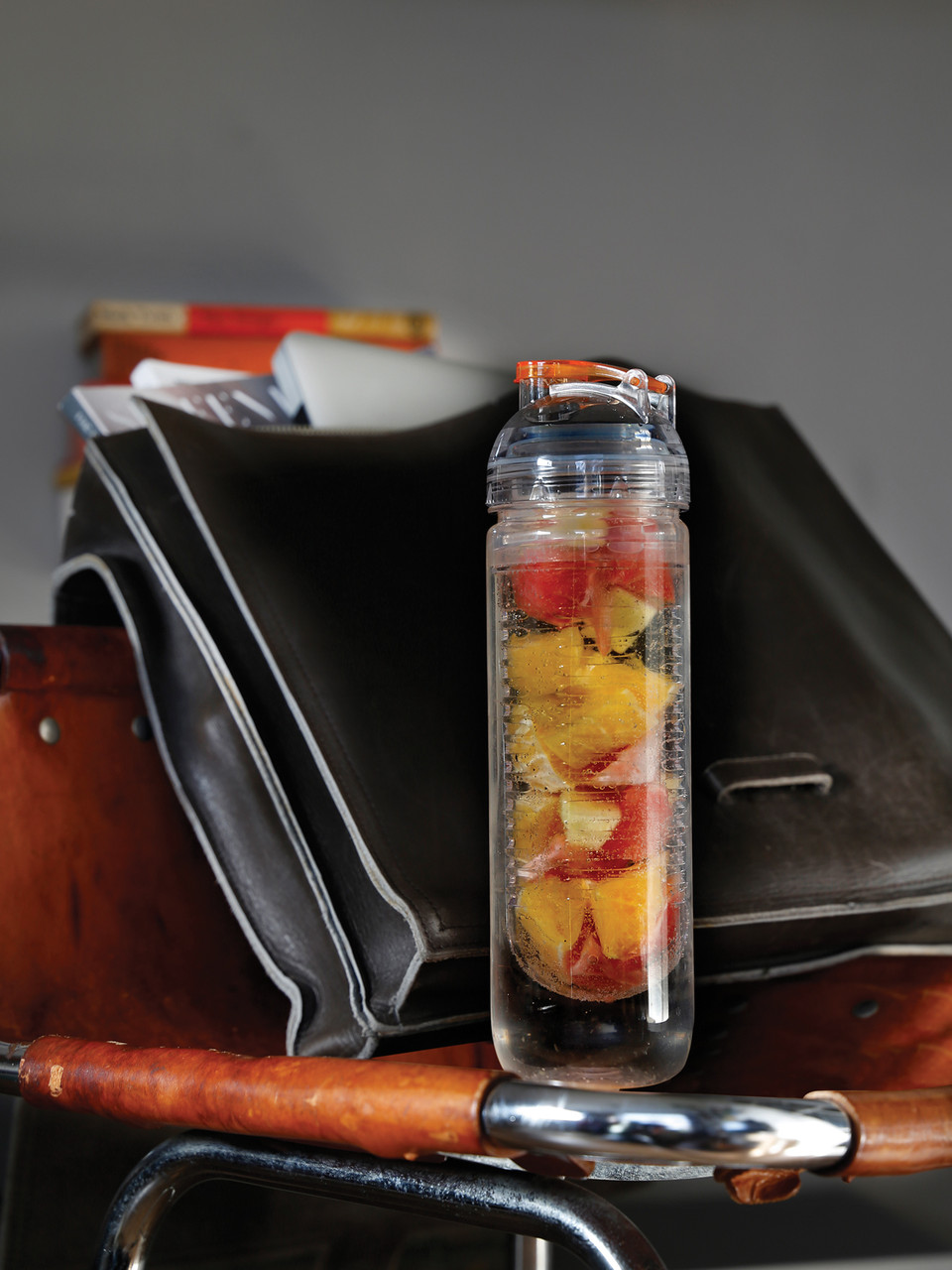 Бутылка для воды с контейнером для фруктов, 500 мл, оранжевый; , , высота 22,7 см., диаметр 6 см., P436.818 - фото 9 - id-p69073173