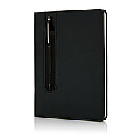 Блокнот для записей Deluxe формата A5 и ручка-стилус, черный; , Длина 1,6 см., ширина 20,3 см., высота 145