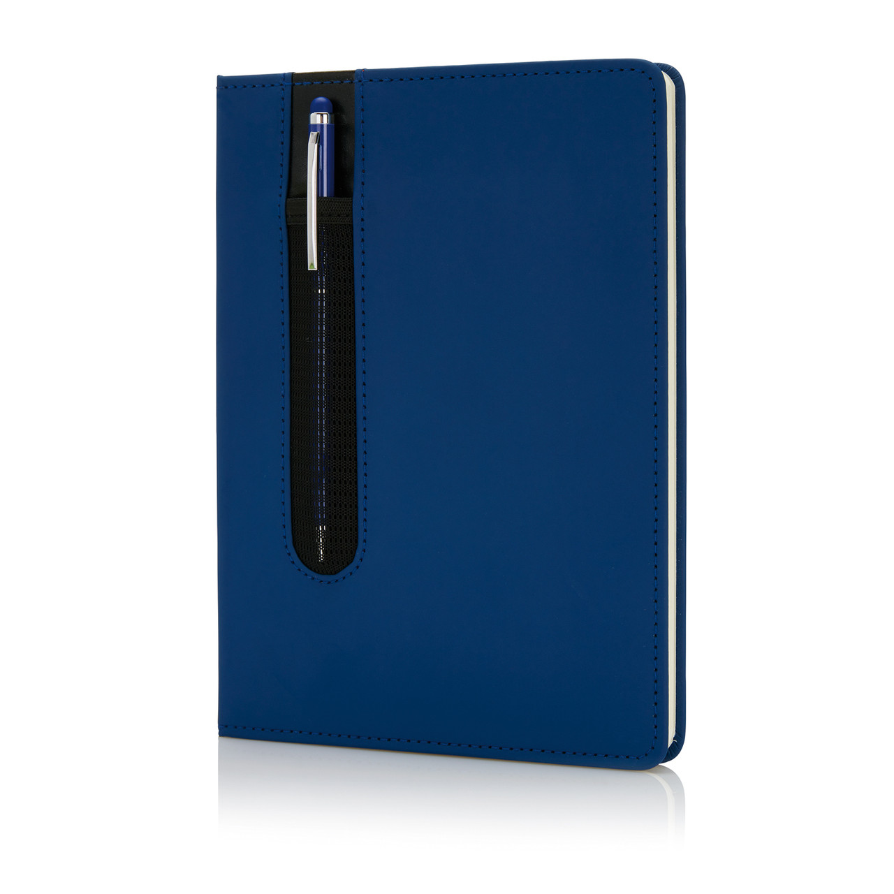 Блокнот для записей Deluxe формата A5 и ручка-стилус, темно-синий; , Длина 1,6 см., ширина 20,3 см., высота