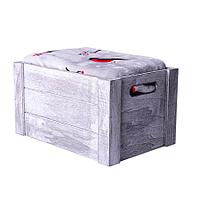 Плед новогодний  "Снегири" в подарочной коробке, 130х150 см, серый, красный, , 20321