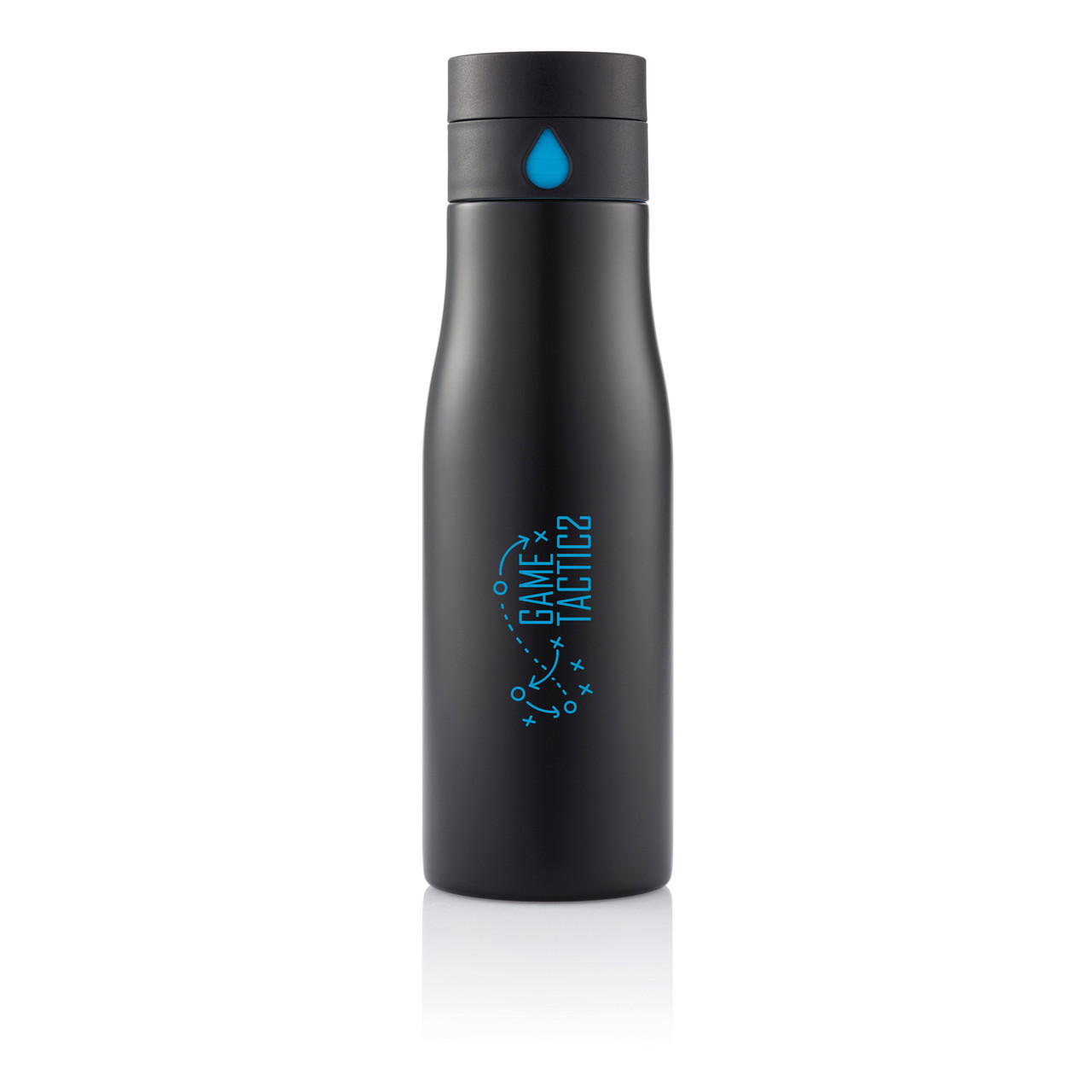 Бутылка для воды Aqua, черный; синий, , высота 20,9 см., диаметр 7 см., P436.881 - фото 4 - id-p69073332