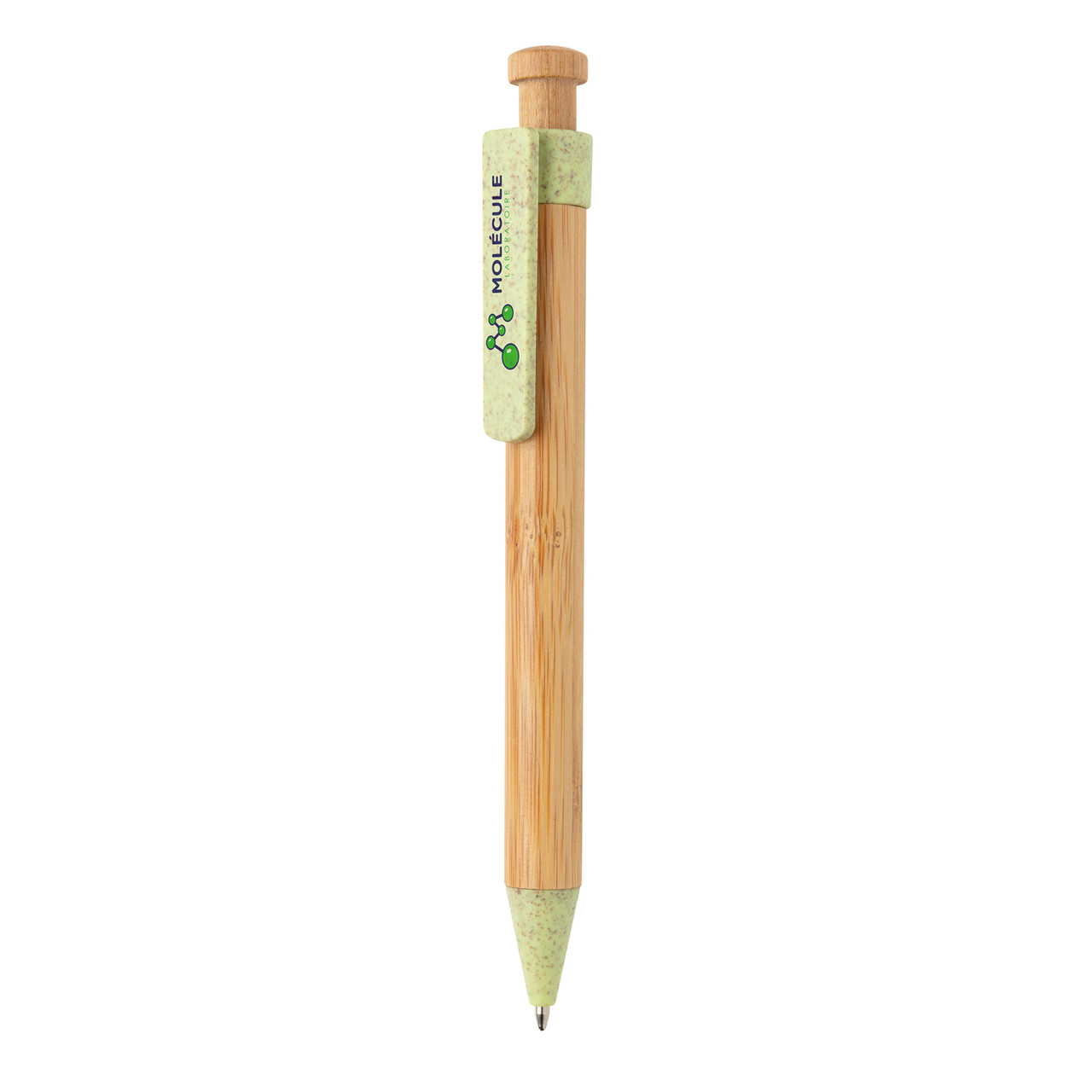 Бамбуковая ручка с клипом из пшеничной соломы, зеленый; , , высота 13,8 см., диаметр 1,1 см., P610.547 - фото 4 - id-p79083157