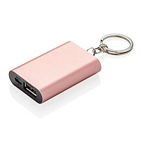 Зарядное устройство на 1000 мАч с брелком, розовый; , Длина 1,2 см., ширина 4 см., высота 5 см., диаметр 0