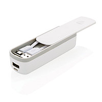 Зарядное устройство с кабелем micro-USB, 2200 mAh, белый; , Длина 2,8 см., ширина 4 см., высота 11 см.,