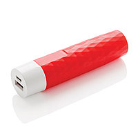 Зарядное устройство Geometric, 2200 mAh, красный; , Длина 3 см., ширина 3 см., высота 10 см., диаметр 0 см.,