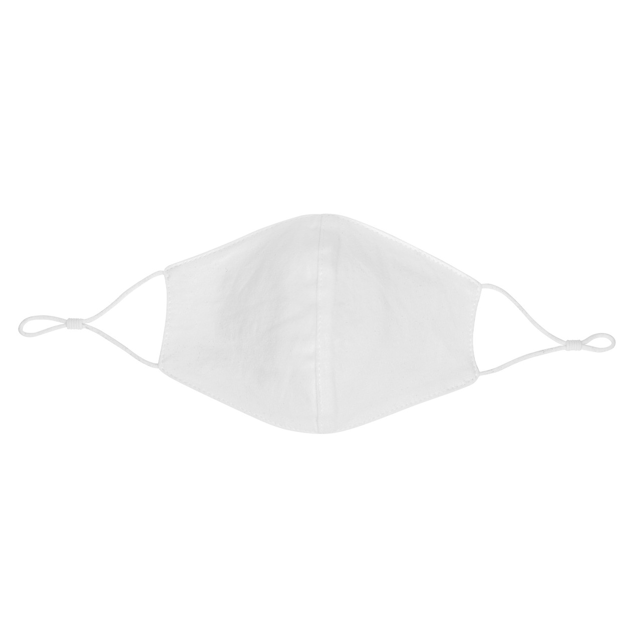 Двухслойная многоразовая маска из хлопка, белый; , Длина 35,5 см., ширина 14,5 см., высота 0,1 см., диаметр 0