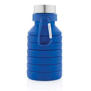 Герметичная складная силиконовая бутылка, синий; , , высота 24,3 см., диаметр 7,1 см., P432.625 - фото 3 - id-p90028980