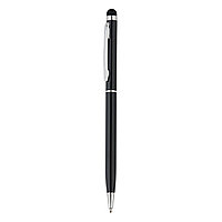 Тонкая металлическая ручка-стилус, черный, , высота 13,6 см., диаметр 0,8 см., P610.621