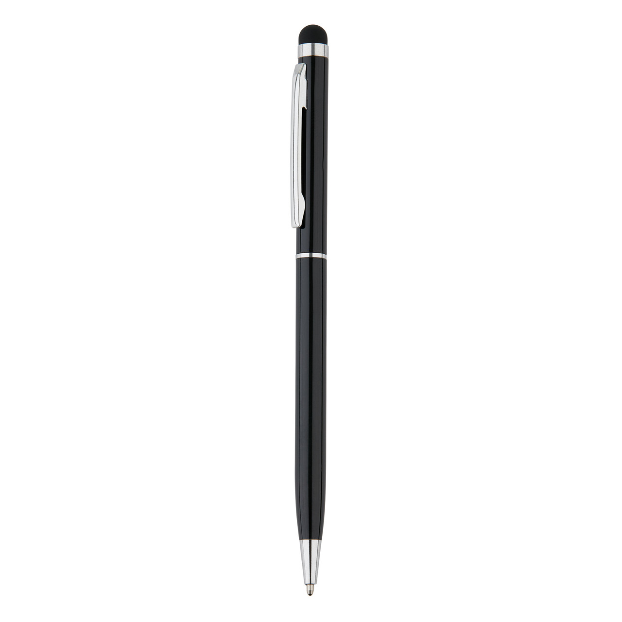 Тонкая металлическая ручка-стилус, черный; , , высота 13,6 см., диаметр 0,8 см., P610.621 - фото 1 - id-p69073591