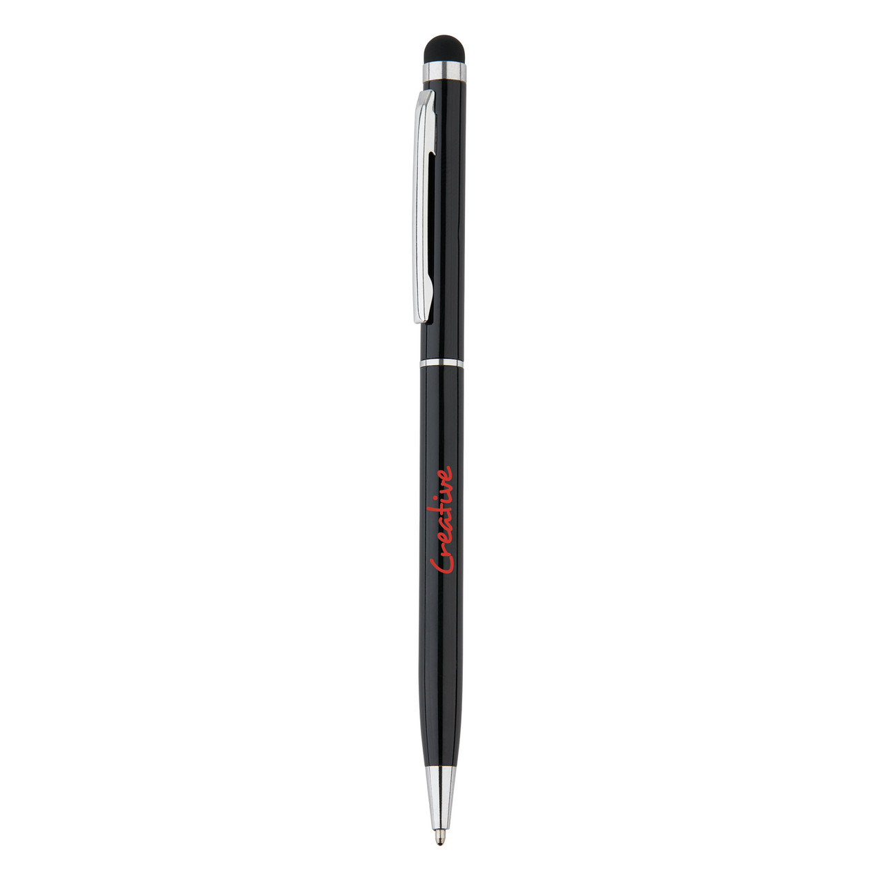 Тонкая металлическая ручка-стилус, черный; , , высота 13,6 см., диаметр 0,8 см., P610.621 - фото 2 - id-p69073591