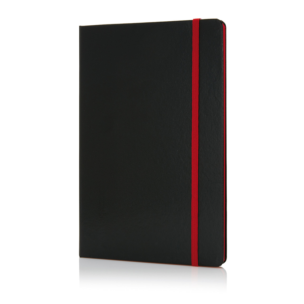 Блокнот на резинке с цветным срезом, А5, красный; черный, Длина 1,5 см., ширина 14,2 см., высота 21,3 см., - фото 1 - id-p69073605